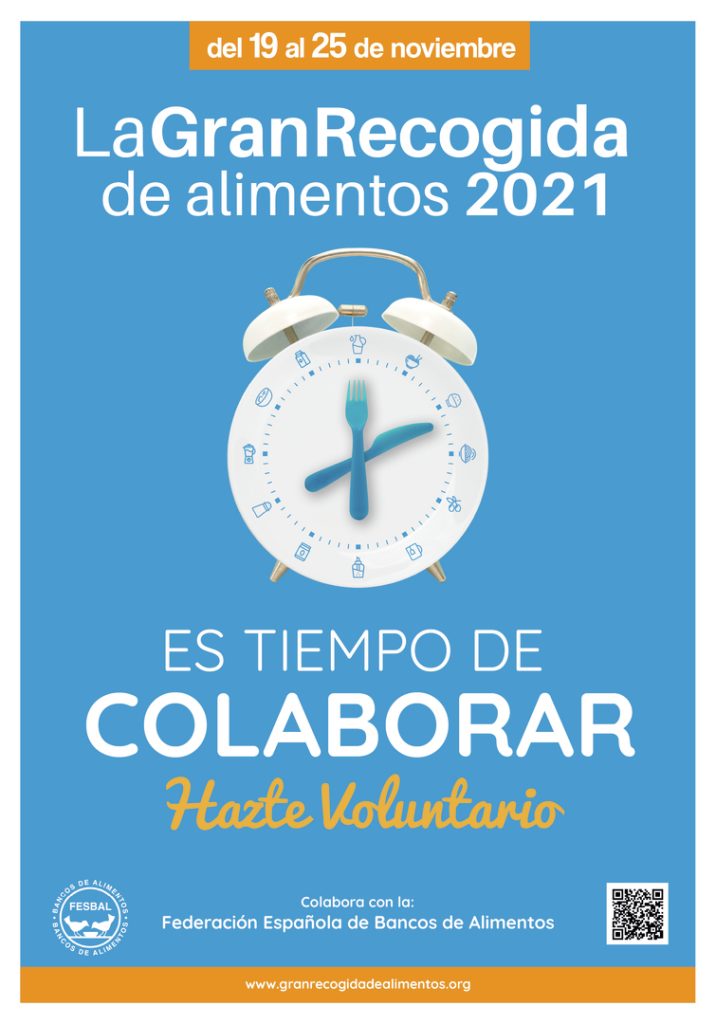 Cartel de la Gran Recogida de Alimentos 2021: es tiempo de colaborar, hazte voluntario