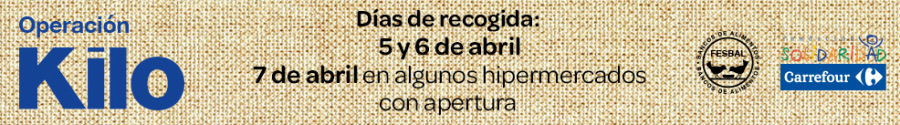 Banner de la Operación Kilo de Carrefour: días de recogida 5 y 6 de abril