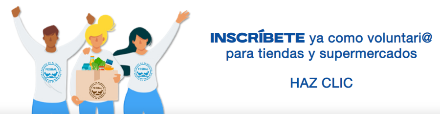 Banner para inscribirse como voluntario en tiendas y supermercados
